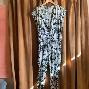 Floral Silk Jumpsuit